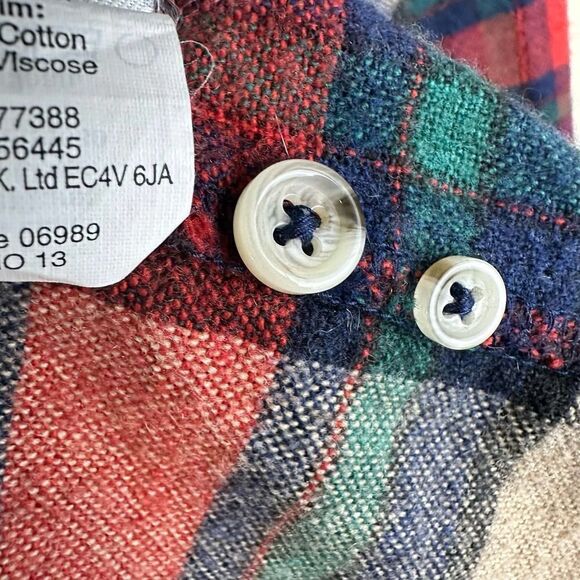 Wallace & Barnes Wool Blend Red Plaid Flannel Shirt Men’s‎ L EUC - Picture 5 of 9